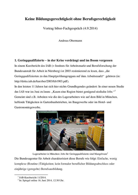 Keine Bildungsgerechtigkeit ohne Berufsgerechtigkeit - Vortrag OBERMANN 4.9.2014.pdf
